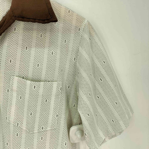 CYGNET 襟パイピング 総柄 半袖 シャツ メンズ import:M