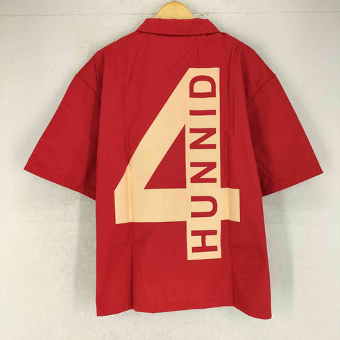 4HUNNID 刺繍&プリント1ポケットシャツ street メンズ XXL