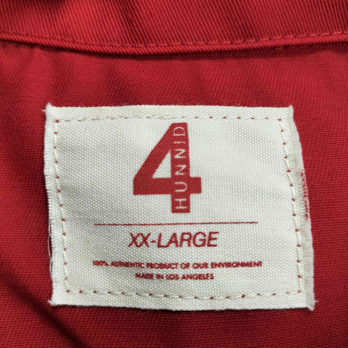 4HUNNID 刺繍&プリント1ポケットシャツ street メンズ XXL