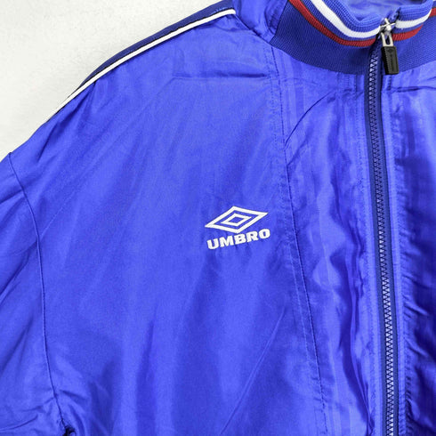 アンブロ UMBRO 90s- 青タグ ラインテープ ナイロントラックジャケット メンズ L