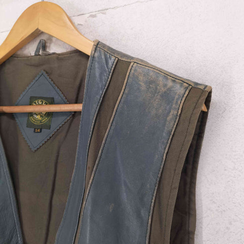 エーグル AIGLE real leather リアルレザー レザー切替マルチポケットベスト メンズ 54