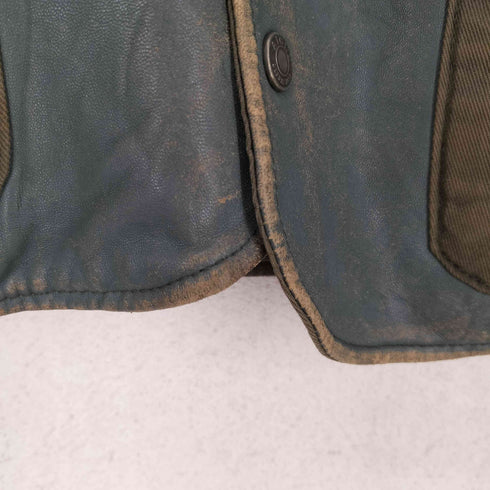 エーグル AIGLE real leather リアルレザー レザー切替マルチポケットベスト メンズ 54