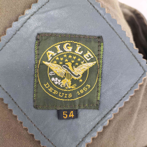 エーグル AIGLE real leather リアルレザー レザー切替マルチポケットベスト メンズ 54