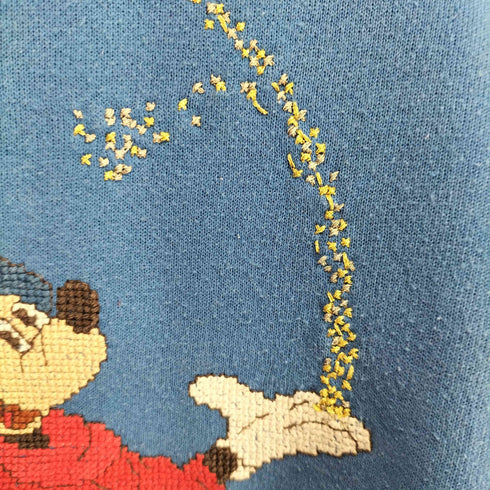 タルテックス TULTEX SWEATS APPEAL 80-90s USA製 キャラクター刺繍ラグランスウェット メンズ L