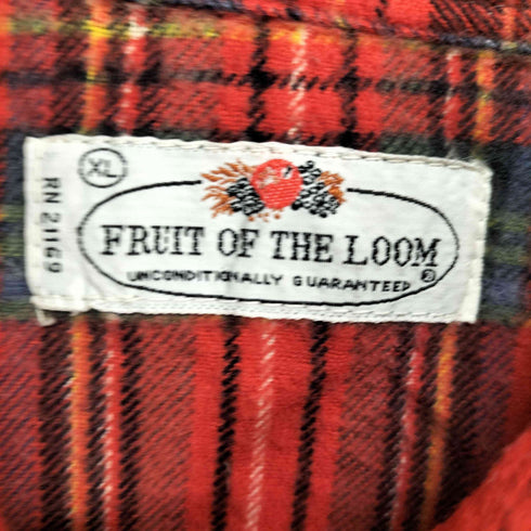 フルーツオブザルーム FRUIT OF THE LOOM 70-80s 襟芯 チェックネルシャツ メンズ XL