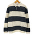 ザラ ZARA CONTRAST COLLAR POLO SWEATSHIRT ボーダー スウェットシャツ メンズ import:L