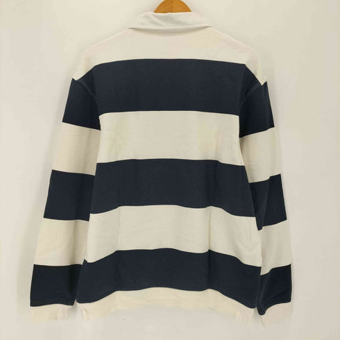 ザラ ZARA CONTRAST COLLAR POLO SWEATSHIRT ボーダー スウェットシャツ メンズ import:L