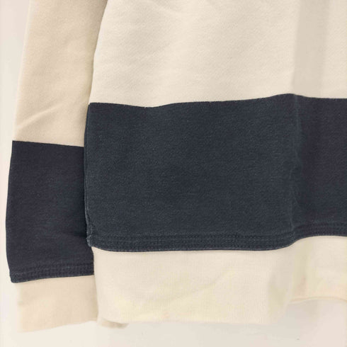 ザラ ZARA CONTRAST COLLAR POLO SWEATSHIRT ボーダー スウェットシャツ メンズ import:L