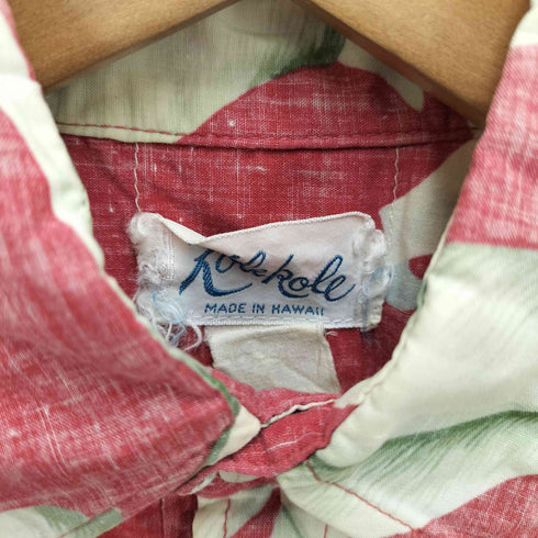 KOLEKOLE 80S ハワイ製 フローラル リバースプリント S/S プルオーバー アロハ シャツ メンズ