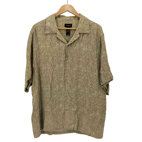 クレイボーン Claiborne 00S レーヨン 総柄 S/S オープンカラー シャツ メンズ import:XL
