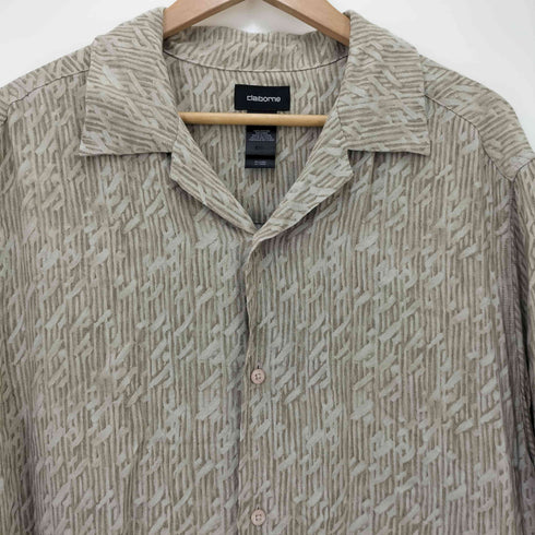 クレイボーン Claiborne 00S レーヨン 総柄 S/S オープンカラー シャツ メンズ import:XL