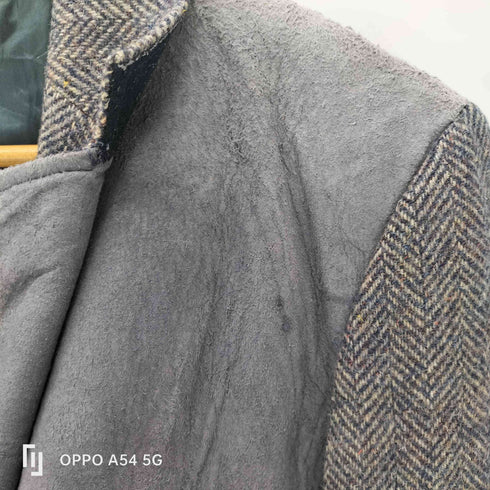 ペンドルトン PENDLETON 80s スエード切替 ヘリンボーン ツイード ネップ クルミボタン テーラード ジャケット メンズ US:40