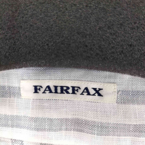 フェアファクス FAIRFAX リネン100% ストライプS/S開襟シャツ メンズ LL