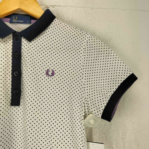フレッドペリー FRED PERRY 月桂樹刺繍ドット柄ポロシャツ レディース S