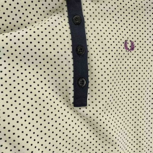 フレッドペリー FRED PERRY 月桂樹刺繍ドット柄ポロシャツ レディース S