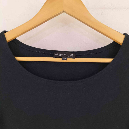 アニエスベー agnes b. ボートネック 七分袖 コットンカットソー レディース T1