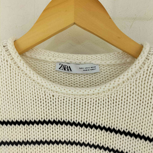 ザラ ZARA ボーダー ロールネック コットン ニット レディース S