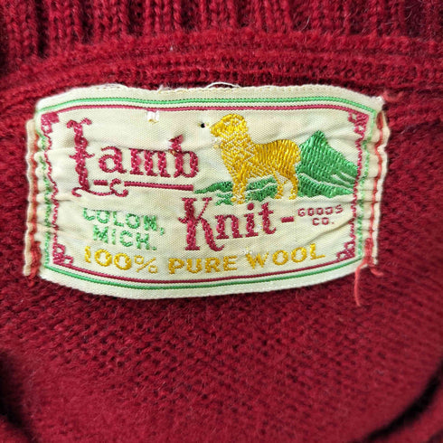 lamb knit goods co 50s- フロントデザインニット メンズ