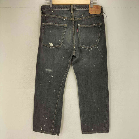 ドゥニーム Denime ペンキ加工 ボタンフライブラックデニムパンツ メンズ 34