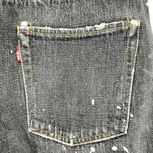 ドゥニーム Denime ペンキ加工 ボタンフライブラックデニムパンツ メンズ 34
