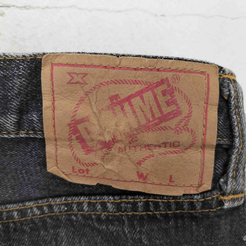 ドゥニーム Denime ペンキ加工 ボタンフライブラックデニムパンツ メンズ 34