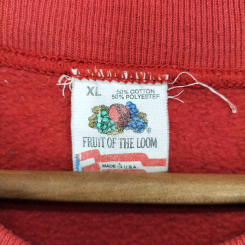 フルーツオブザルーム FRUIT OF THE LOOM 90s USA製 ラグラン チームプリントクルーネックスウェット メンズ XL