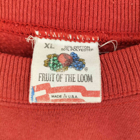 フルーツオブザルーム FRUIT OF THE LOOM 90s USA製 ラグラン チームプリントクルーネックスウェット メンズ XL