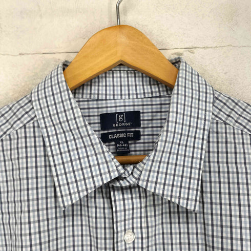 ジョージ GEORGE CLASSIC FIT ボタンダウンチェックシャツ メンズ import:XL