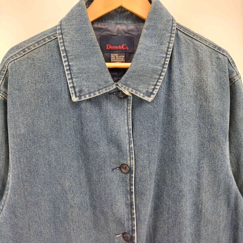 デニムアンドコー Denim&Co デニム ロング ステンカラーコート レディース import:L