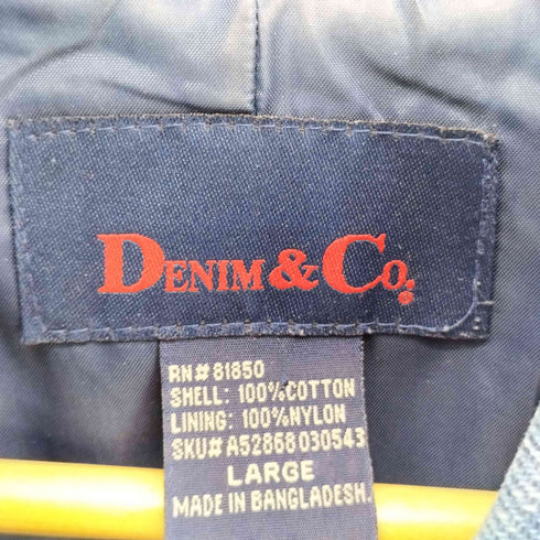 デニムアンドコー Denim&Co デニム ロング ステンカラーコート レディース import:L