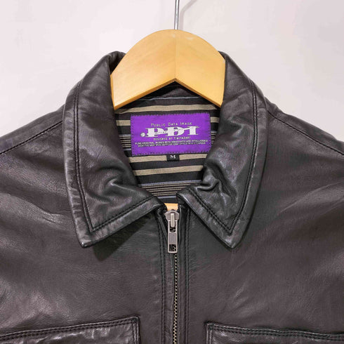 PDI PUBLIC DATA IMAGE} ラムレザー ダブルジップ ライダースジャケット メンズ import:M