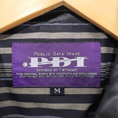 PDI PUBLIC DATA IMAGE} ラムレザー ダブルジップ ライダースジャケット メンズ import:M