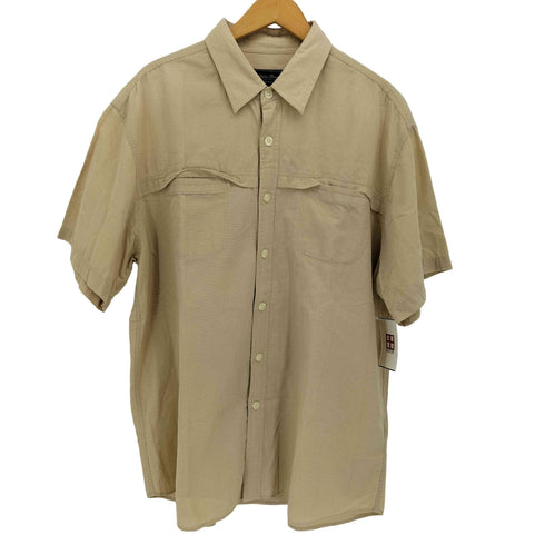 エディーバウアー Eddie Bauer ピンボーダー フロントポケット コットン 半袖 シャツ メンズ import:XL