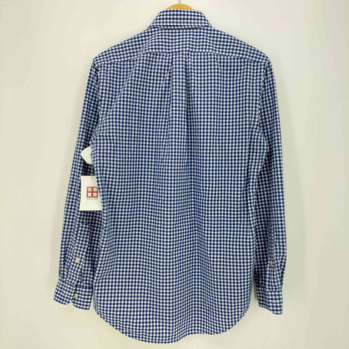 ポロラルフローレン POLO RALPH LAUREN 現行タグ CLASSIC FIT ポニー刺繍 ギンガムチェック ラウンドヘム ボタンダウン 長袖シャツ メンズ import:S