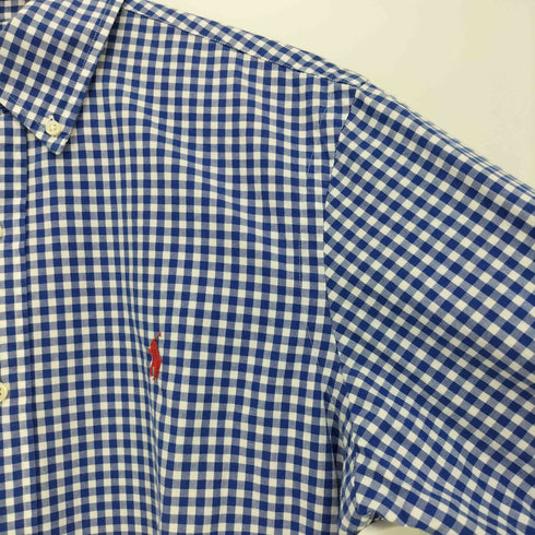 ポロラルフローレン POLO RALPH LAUREN 現行タグ CLASSIC FIT ポニー刺繍 ギンガムチェック ラウンドヘム ボタンダウン 長袖シャツ メンズ import:S