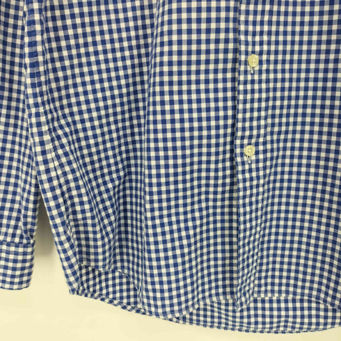 ポロラルフローレン POLO RALPH LAUREN 現行タグ CLASSIC FIT ポニー刺繍 ギンガムチェック ラウンドヘム ボタンダウン 長袖シャツ メンズ import:S