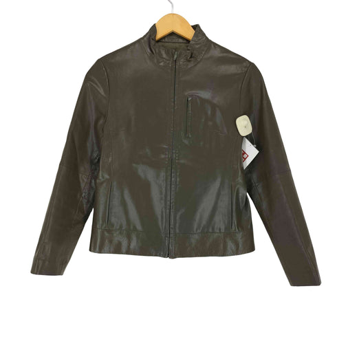 Pig leather スタンドカラー レザー ジャケット レディース JPN:S