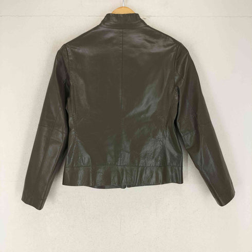 Pig leather スタンドカラー レザー ジャケット レディース JPN:S