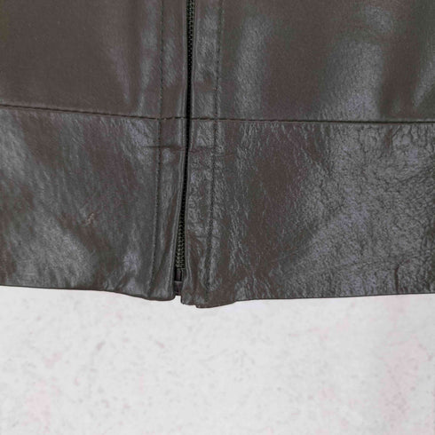 Pig leather スタンドカラー レザー ジャケット レディース JPN:S