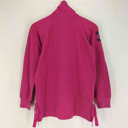 ラルフローレン RALPH LAUREN ナンバリング&ビッグポニー刺繍 サイドリボン ハイネックジップコットンジャケット Y2K レディース import:L