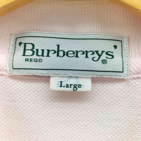 バーバリーズ BURBERRYS 90s ロゴ刺繍 前立てノバチェック 鹿の子 ポロシャツ メンズ import:L