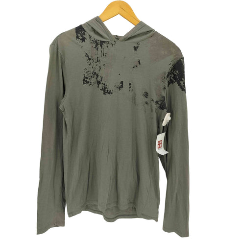 アルマーニエクスチェンジ ARMANI EXCHANGE ラメ プリント L/S フーディー カットソー Y2K メンズ import:S