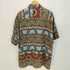 ピエールカルダン pierre cardin 90s 総柄 マルチボーダー レーヨン 半袖 シャツ メンズ import:L