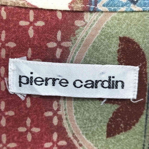 ピエールカルダン pierre cardin 90s 総柄 マルチボーダー レーヨン 半袖 シャツ メンズ import:L