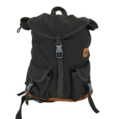 ザノースフェイス THE NORTH FACE レザー切替 ハーフドームロゴパッチ フラップ 巾着型 ストリングポケット バックパック デイパック リュック メンズ