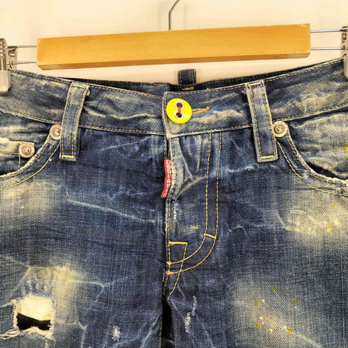 ディースクエアード DSQUARED2 七分丈 ペイント加工 クロップド ダメージデニムパンツ メンズ 36