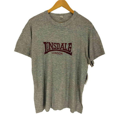 LONSDALE 袖裾シングル フロッキープリントクルーネックTシャツ メンズ