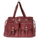 ヴィヴィアンウエストウッドロンドン Vivienne Westwood LONDON GENUINE LEATHER イタリア製 オーブロゴ シボ革 レザートートバッグ バーガンディ レディース