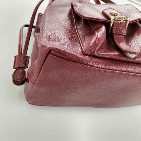 ヴィヴィアンウエストウッドロンドン Vivienne Westwood LONDON GENUINE LEATHER イタリア製 オーブロゴ シボ革 レザートートバッグ バーガンディ レディース