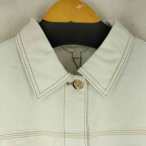 ポロ Polo POLOWALK フラップポケット 金ボタン クロップド丈 デニムジャケット レディース import:M